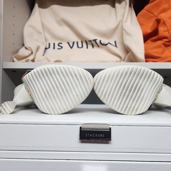 Prada Gabardine Asymmetric Sandals with rubber cone heel - size 36 - worn once! - Picture 8 of 12